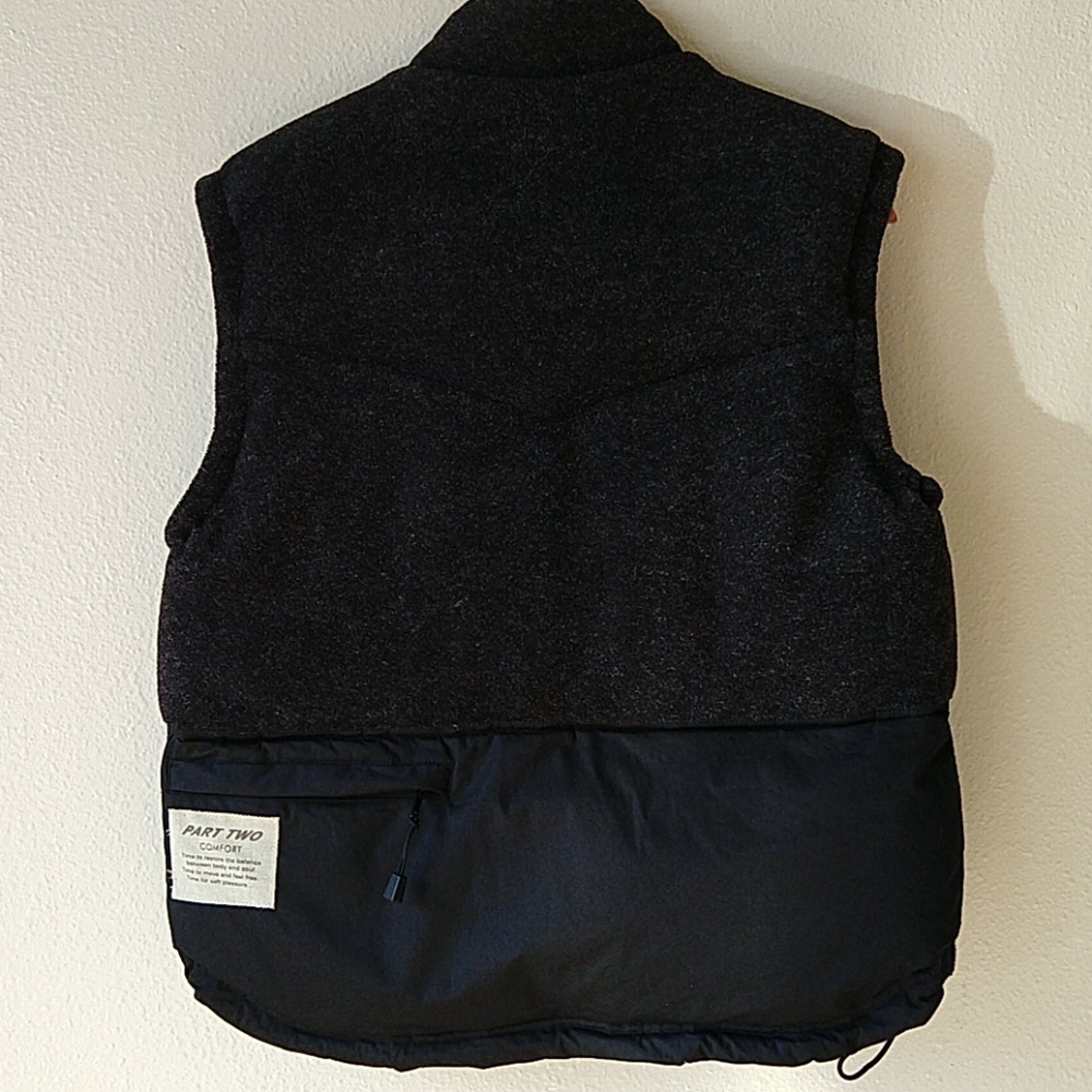PART TWO Copenhagen Reversible Black Down Puffer Vest Canvas & Fleece M - Picture 5 of 15